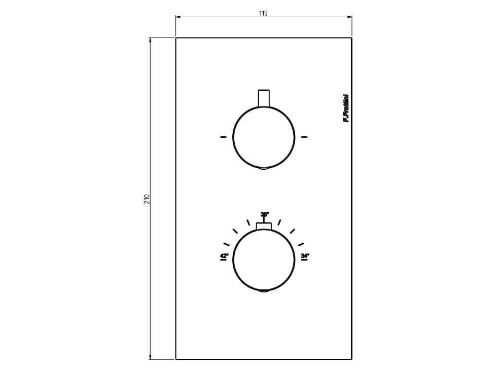 Термостатический встраиваемый смеситель для душа с пластиной Rubinetterie Frattini душевые кабины ARCH-00036658 - Вид №12