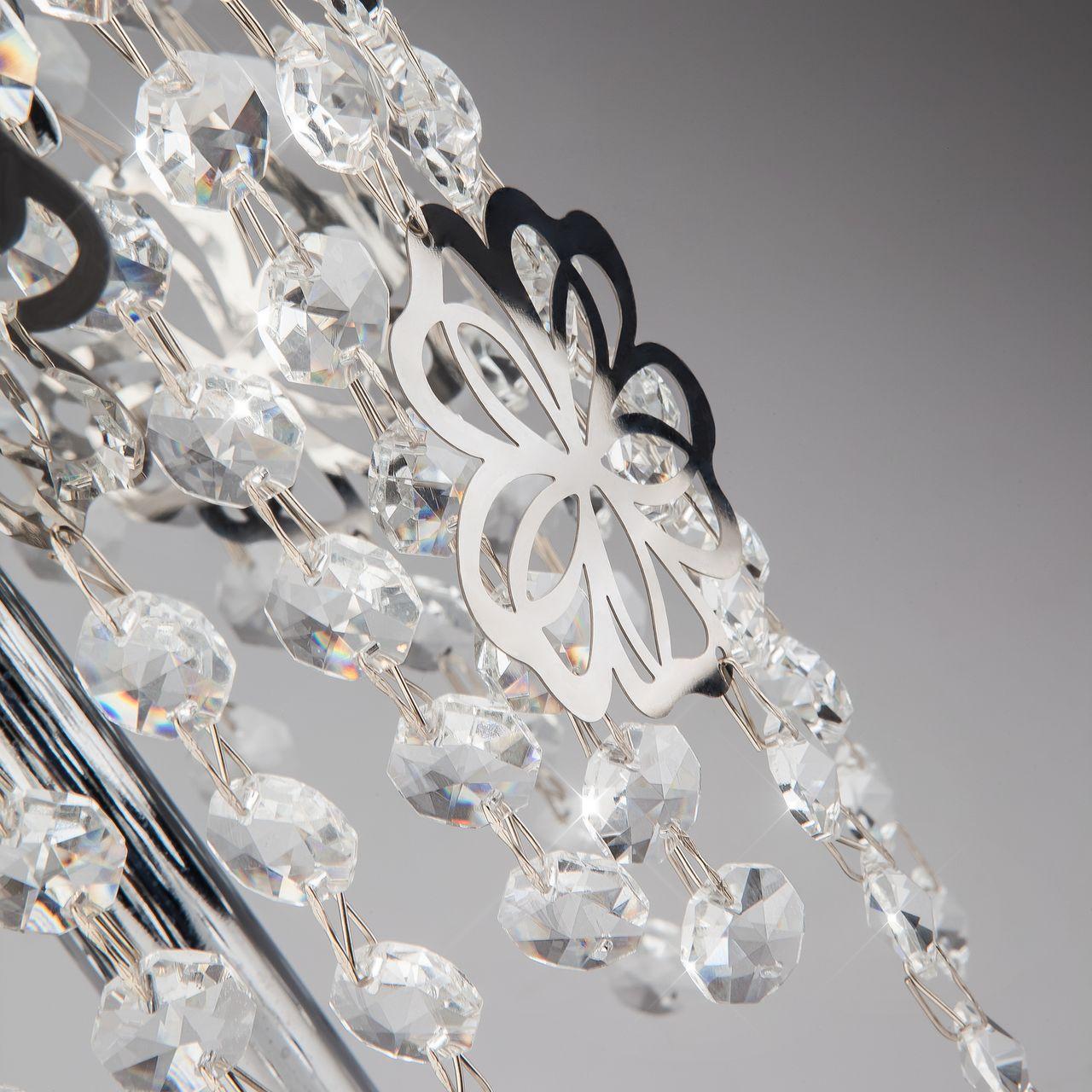 Настольная лампа Eurosvet Flower 01035/2 хром/прозрачный хрусталь Strotskis EUROSVET ИНТЕРЬЕРНЫЕ 194958 Прозрачный;хром  - Вид №1