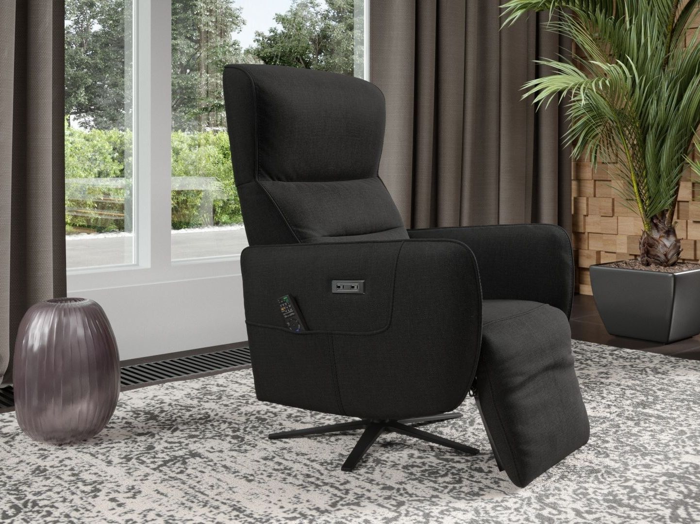 5-спицевое тканевое кресло с подлокотниками Sofanella Lucera ARCH-00117015 - Вид №1