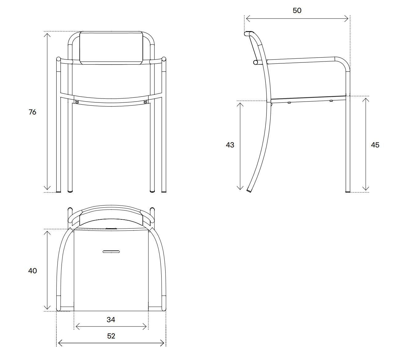 Садовый стул из нержавеющей стали с подлокотниками Tolix ARCH-00044024 - Вид №7
