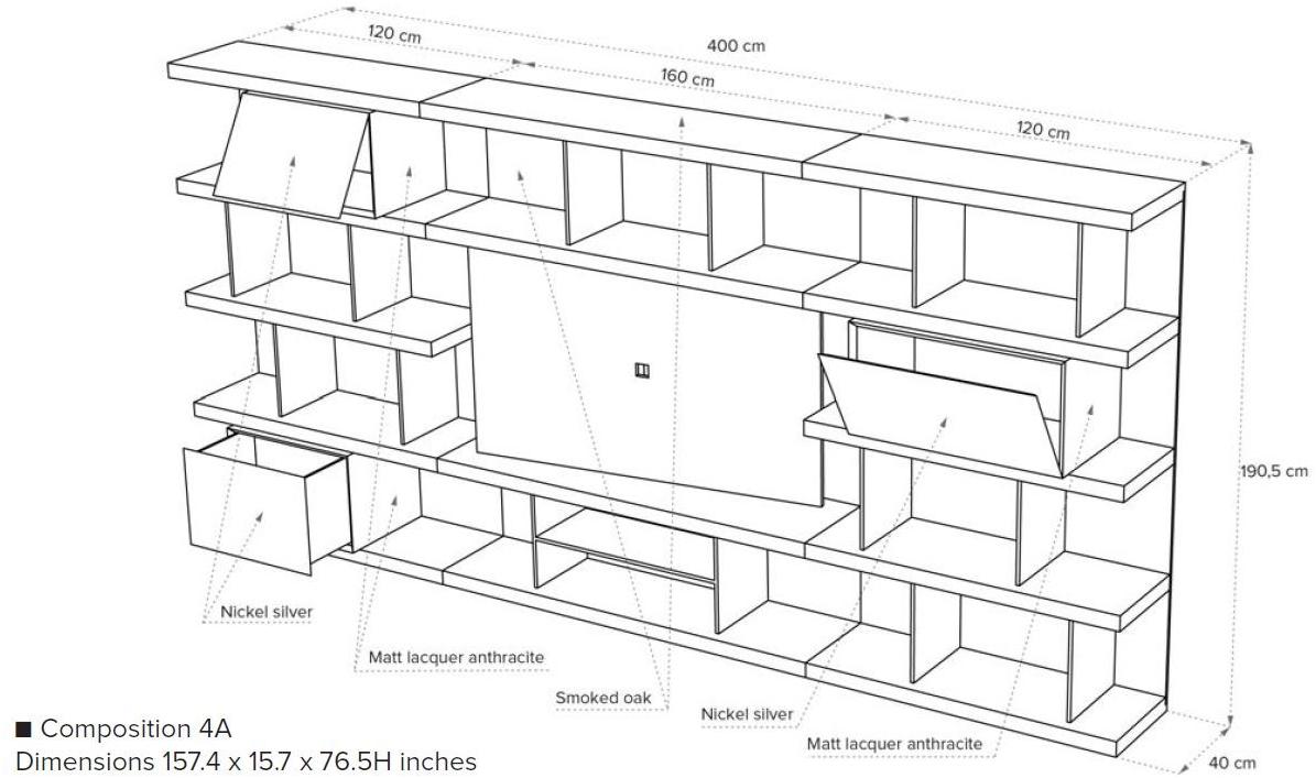 Natuzzi Модульный деревянный книжный шкаф sun-id-1482872 - Вид №11
