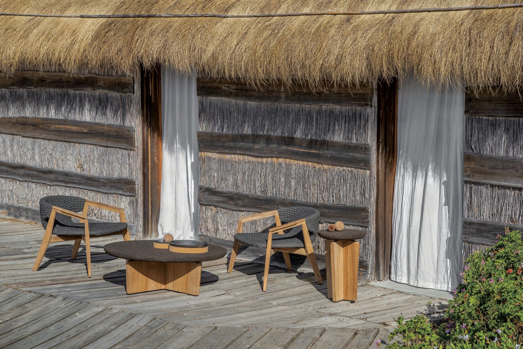 Синтетическая ткань садовое кресло с подлокотниками Ethimo Knit ARCH-00122669 - Вид №1