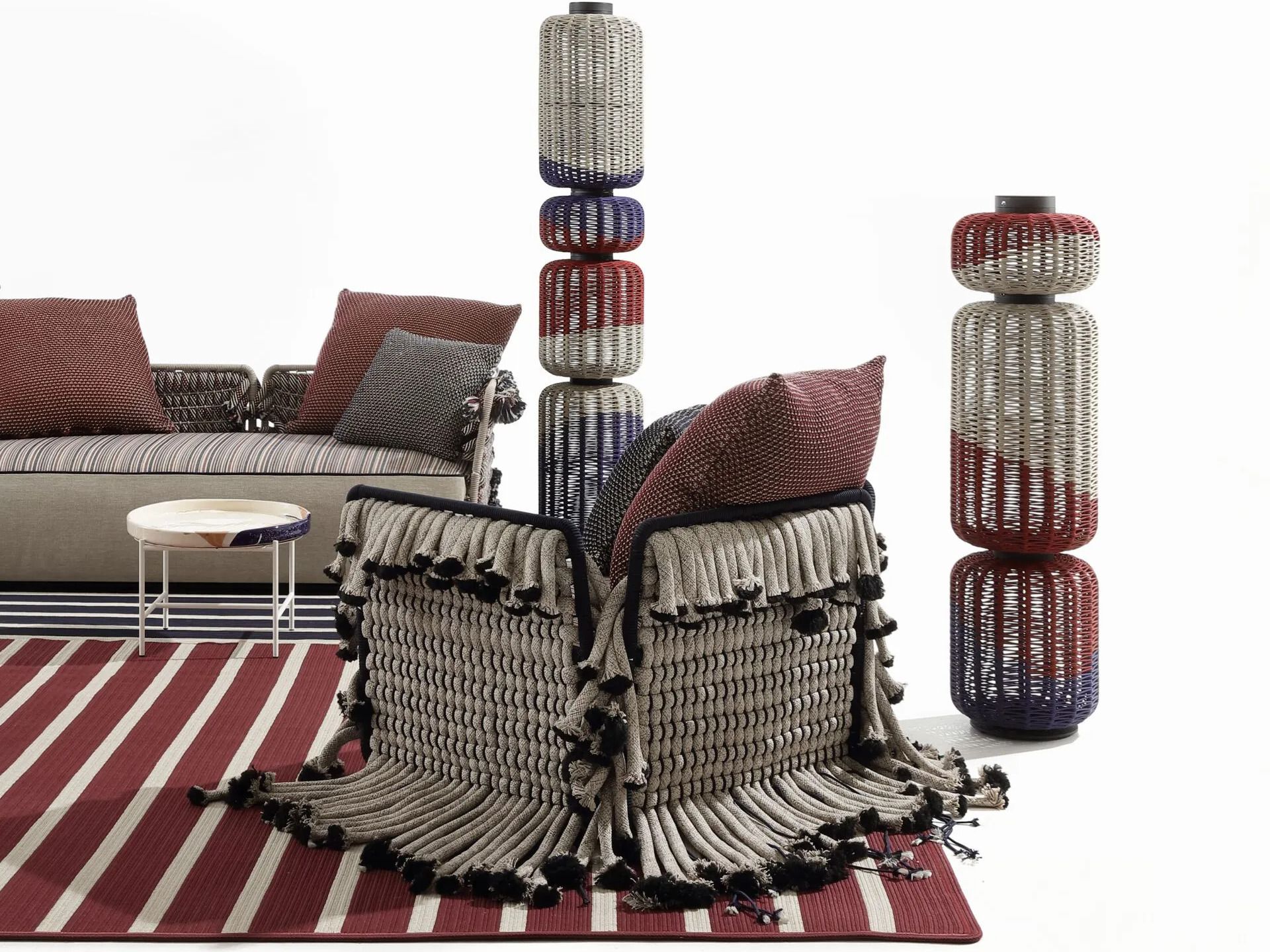 Квадратный ковер ручной работы из полосатой ткани Nodo Italia Antonio Marras + Nodo Italia ARCH-00061920 - Вид №6