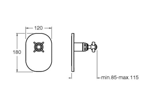 Однорычажный смеситель для душа с пластиной CRISTINA Rubinetterie Лондон ARCH-00040761 - Вид №2