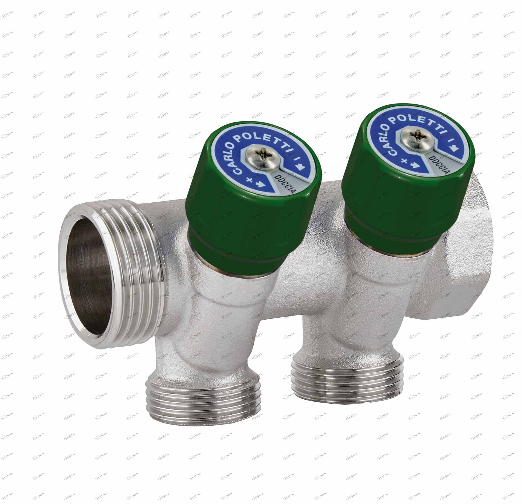 Carlo Poletti C522N00QV Стержневой коллектор с термоэлектрическим исполнительным блоком. Межосевое расстояние 50 мм 