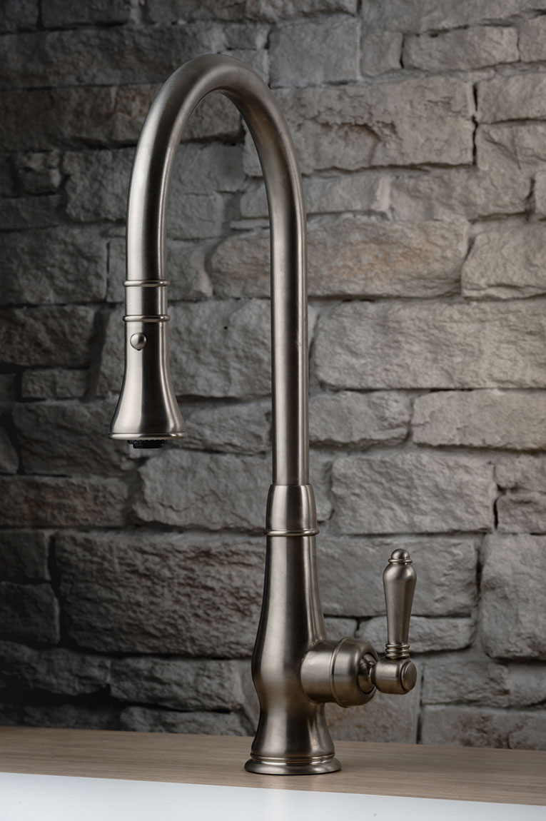 3430 Смеситель для мойки Pull-Down на одно отверстие с боковой душевой лейкой Nicolazzi Series Modern  - Вид №1