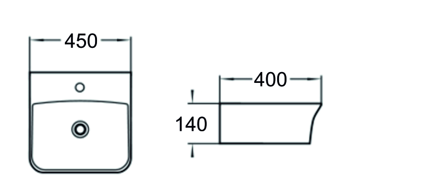 SL-2006 Раковина керамическая накладная с переливом LAB.Space  - Вид №1
