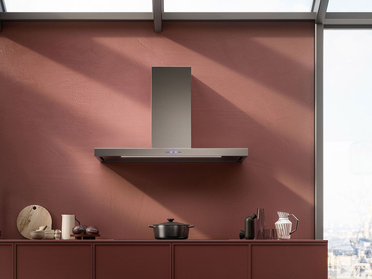 Вытяжка из нержавеющей стали со встроенным настенным освещением Falmec дизайн ARCH-00100765