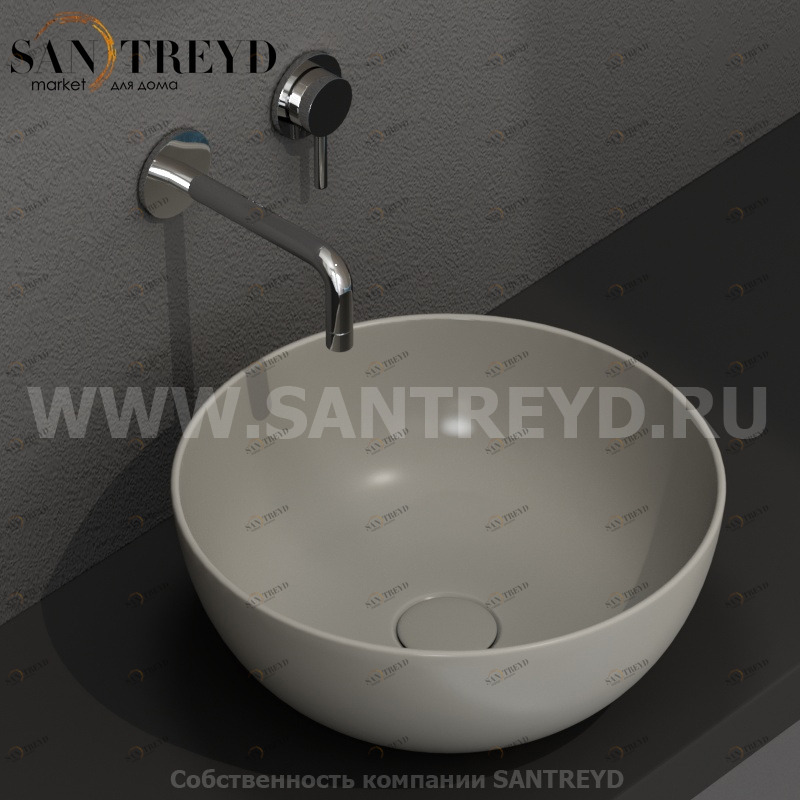 B6T37CC Накладная раковина на столешницу  круглая Ceramica Globo T-EDGE