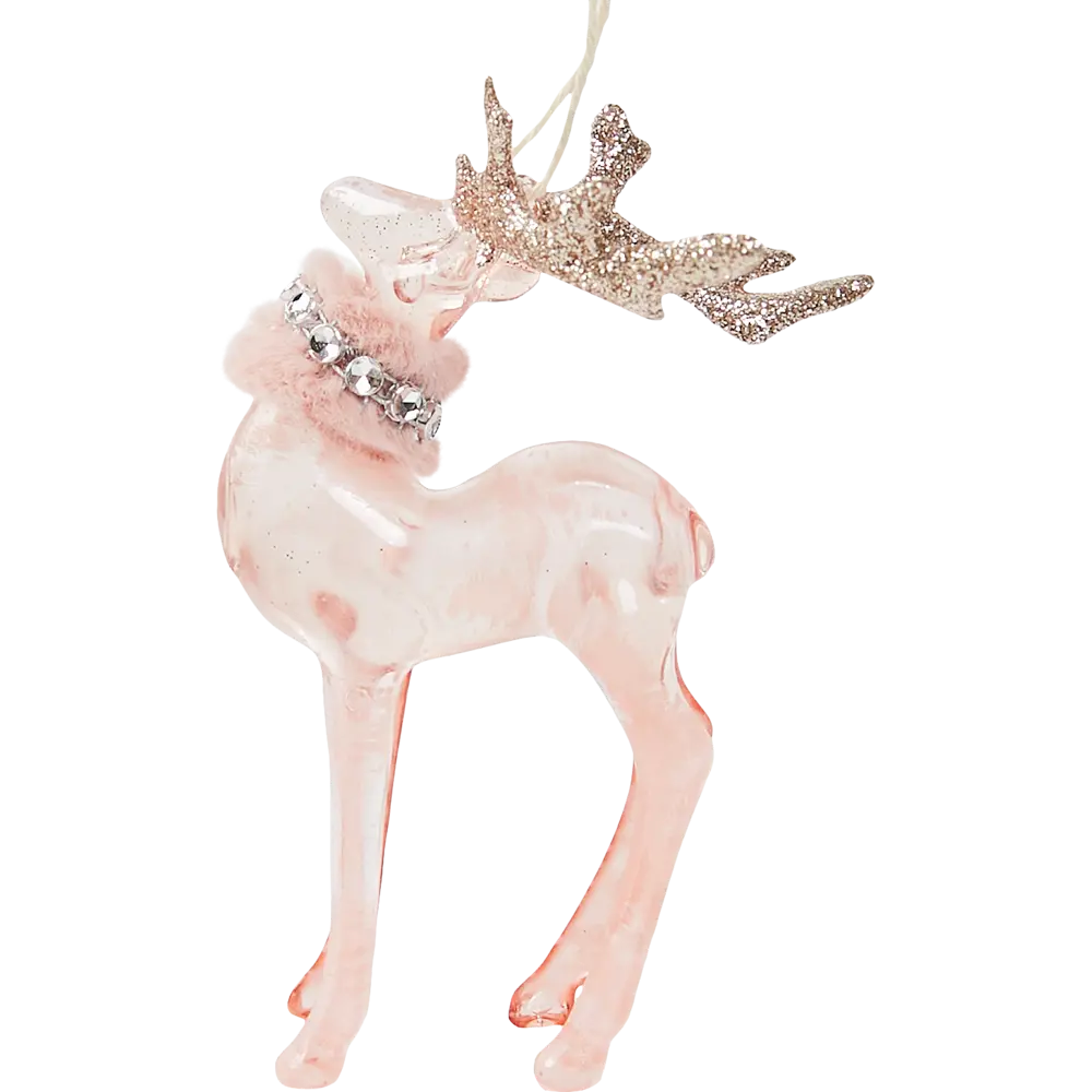 87036539 Елочная игрушка Олень 13x21 цвет розовый 4 шт. STLM-1354829 Santreyd  - Вид №3