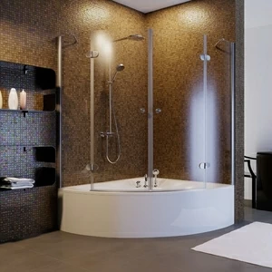 Шторка на ванну 160x160 GV-104R GUTEWETTER LUX PART