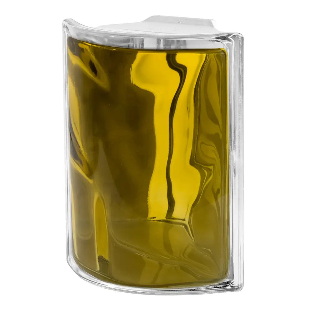 Стеклоблок Vitrablock Волна окрашенный внутри угловой цвет бронзовый STLM-2158355