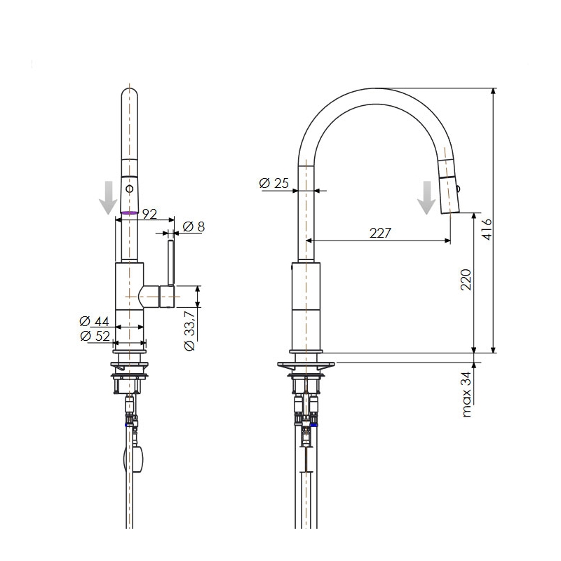 SSTX684DJ Смеситель для мойки DANIEL RUBINETTERIE Cucina - Вид №1