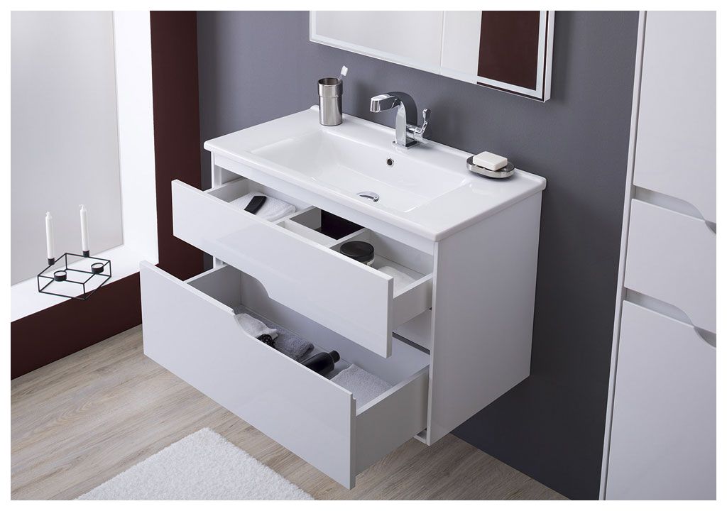 Мебель для ванной Aquanet Модена 85 белый 00199305 - Вид №9