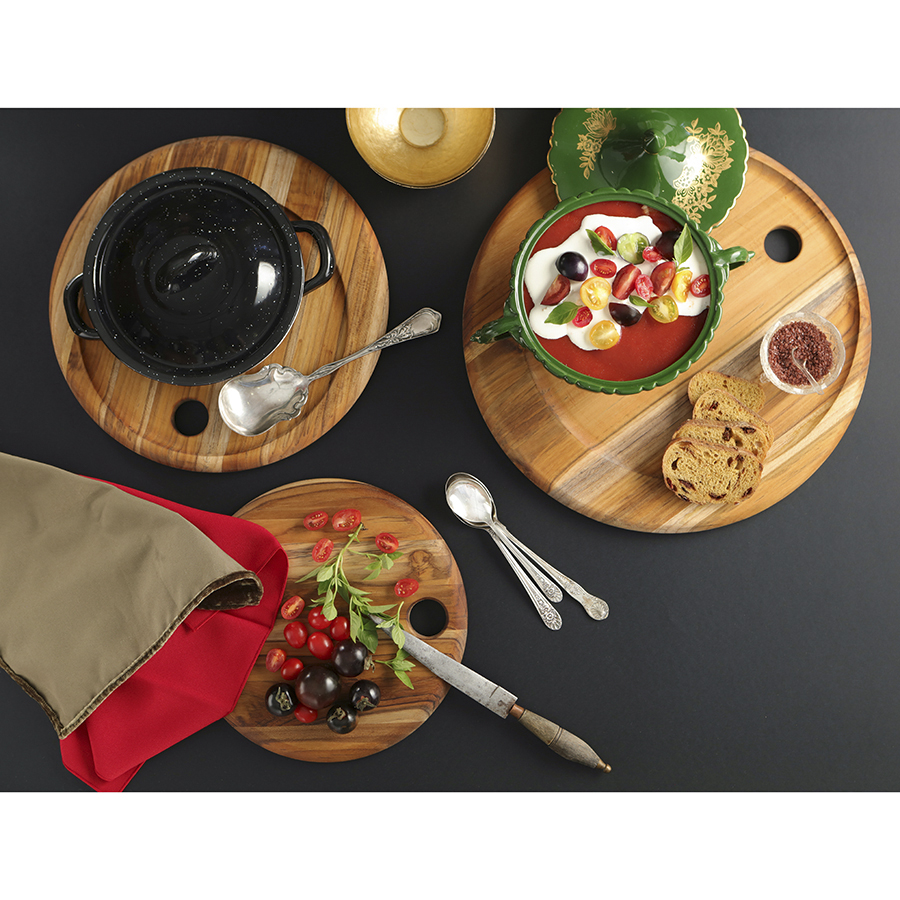 TH908 Набор из 3 круглых сервировочных досок specialty 38 см TEAKHAUS  - Вид №1