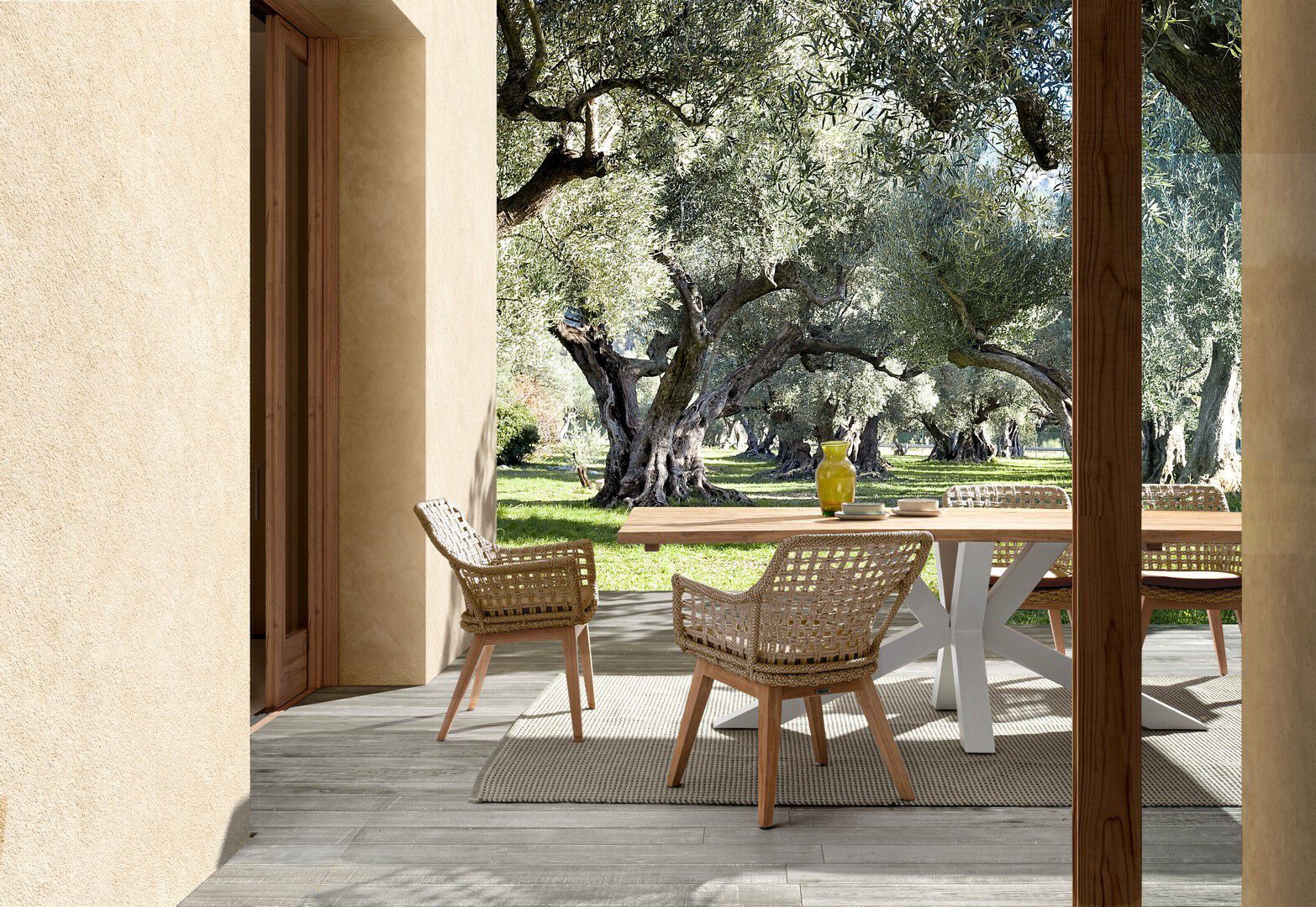 Прямоугольный стол из тикового дерева и алюминия BIZZOTTO RAMSEY ARCH-00026662 - Вид №13