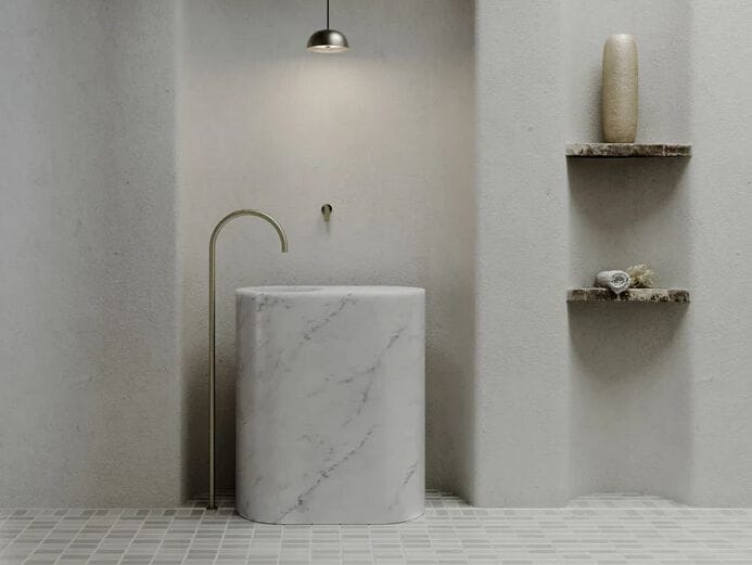 Индивидуальный мраморный отдельно стоящий умывальник COCOON John Pawson ARCH-00043475