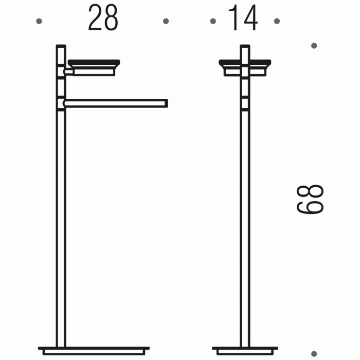 B9902 Стойка напольная с мыльницей и полотенцедержателем COLOMBO SQUARE Colombo Design - Вид №3