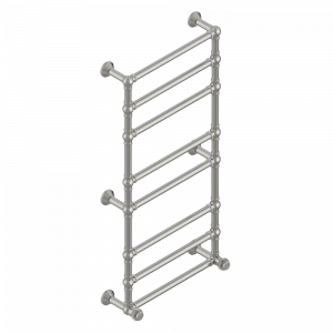 U4D-TWK8H2 Полотенцесушитель Традиционный рифленый, 8 перекладин, 623 мм x 1323 мм, водяной, с 2 декоративными крестовыми рукоятками Thg-paris Diplomate Royale Матовый никель