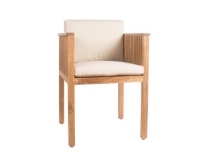 Стул для сада из тикового дерева с подлокотниками