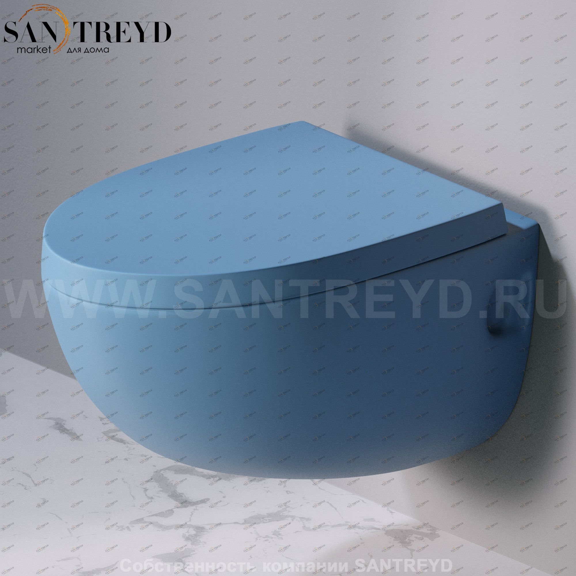 S511.141 Подвесной унитаз настенный Голубой A. e T. Italia OVAL Италия AeT ITALIA