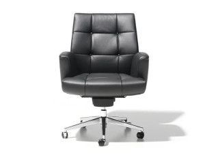 5-спицевое кожаное регулируемое по высоте офисное кресло