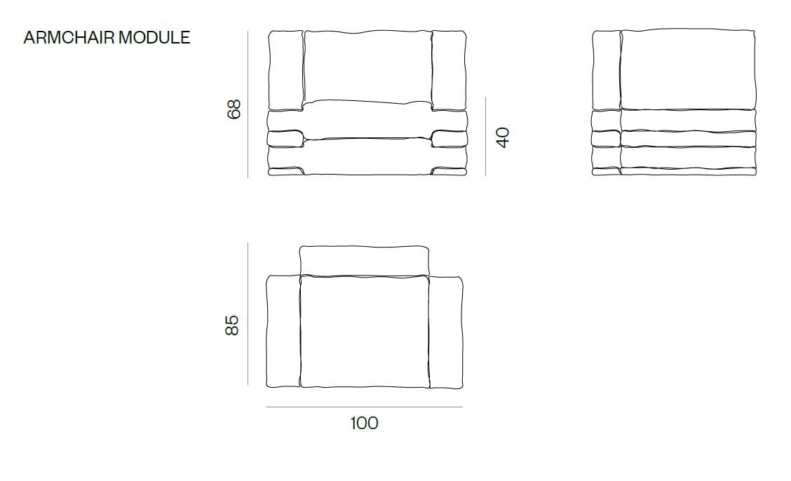 Модульный тканевый диван BD Barcelona PILLOW COTTON ARCH-00144927 - Вид №6