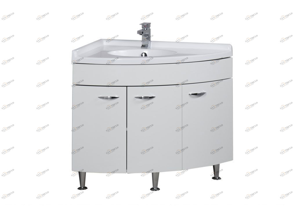 Тумба с раковиной Aquanet Корнер 89 L белый (закрытая) 0015882400158988