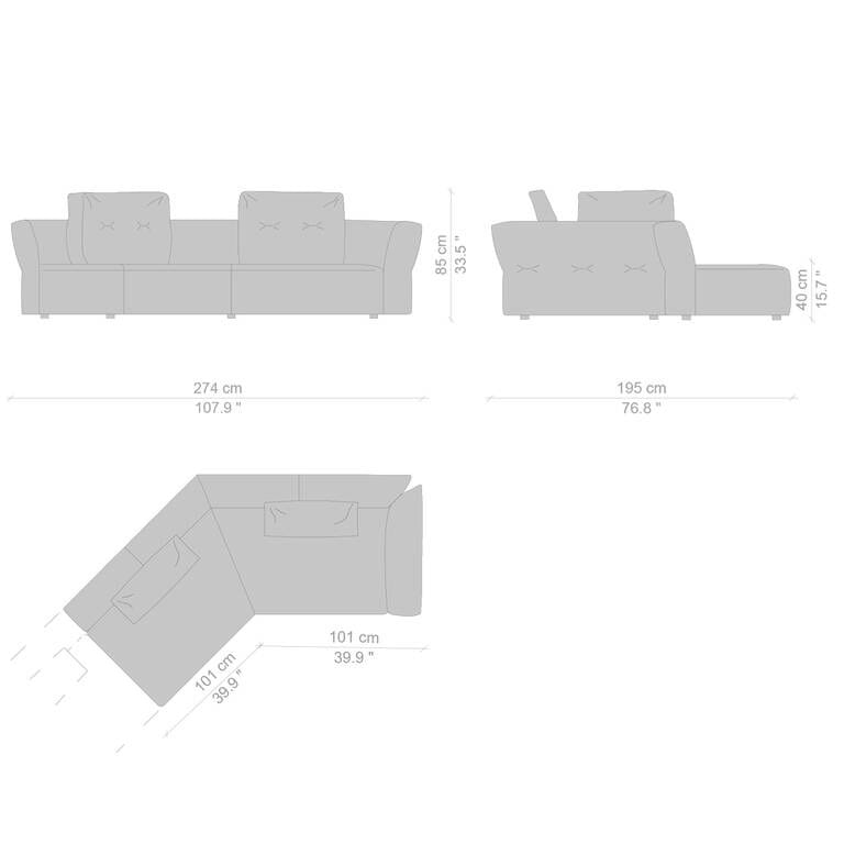Съемный диван из ткани CASSINA Sengu ARCH-00093815 - Вид №22