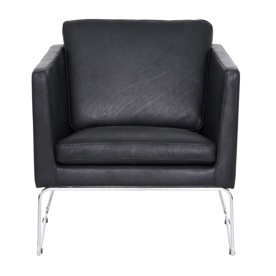 Кресло Clark, черное, обивка Aniline Sits S1113 - Вид №1
