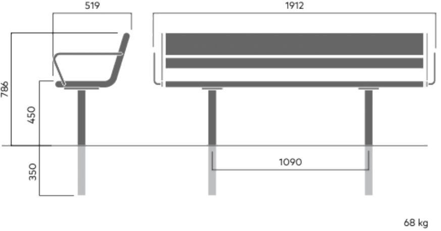 VESTRE Скамейка из дерева с подлокотниками April sun-id-1404637 - Вид №11