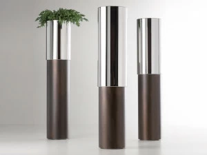 DE CASTELLI Кашпо из полированной стали и железа