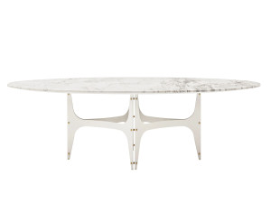 Овальный обеденный стол из стали и SuperMarmo