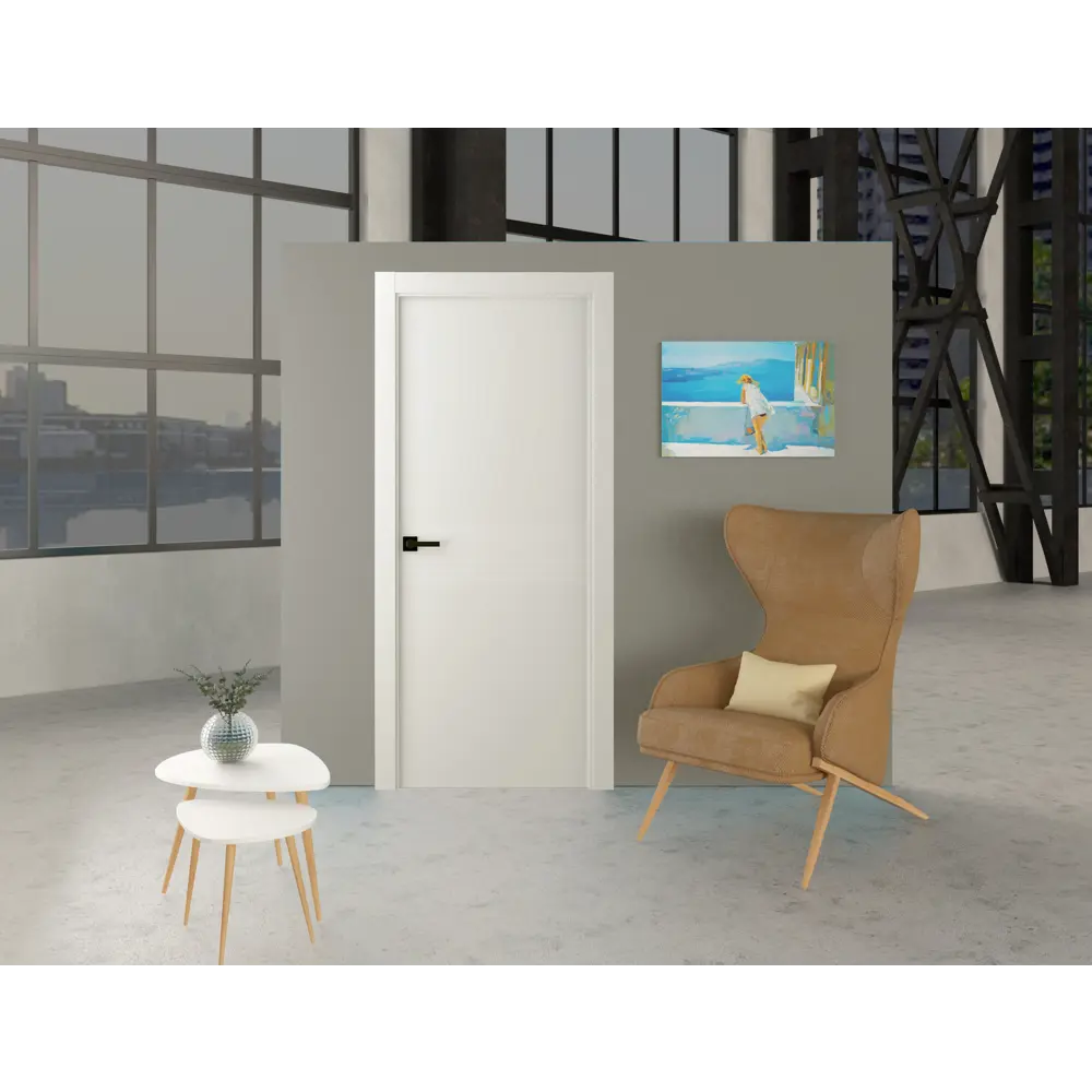 Дверь межкомнатная Ивент 2 глухая эмаль цвет жемчужный 60x200 см BELWOODDOORS STLM-2185615 - Вид №1