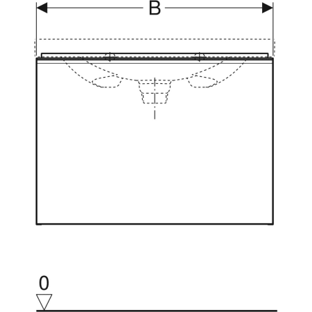 500.609.01.2 Шкафчик для раковины Geberit Acanto, с одним выдвижным ящиком, одним внутренним выдвижным ящиком и сифоном Geberit  - Вид №3