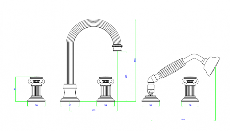 Смеситель на борт ванны Cezares OLIMP-BVD-01-M - Вид №1
