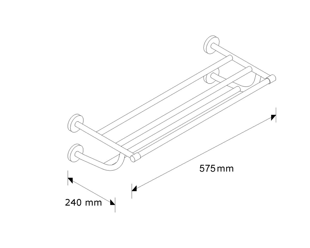 MHW09 Полка для полотенец с перекладиной Merida  - Вид №1