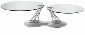 NAOS Поворотный круглый журнальный столик из хрусталя