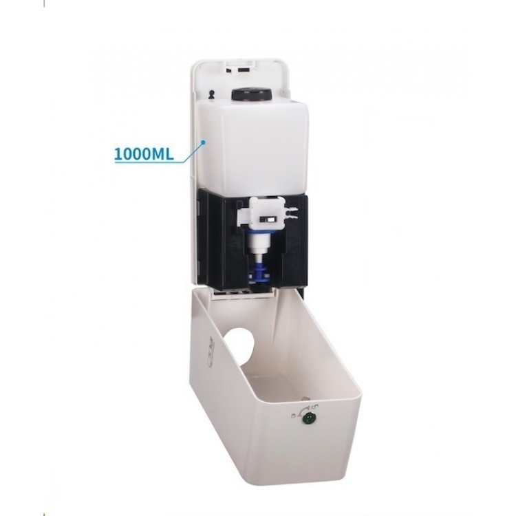 FG2019 MIRTOO Дозатор MIRTOO FG2019 сенсорный для дезинфицирующих средств и мыла из противоударного ABS пластика автоматический антивандальный на 1000 мл. белый  - Вид №3