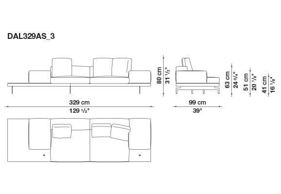 3-местный тканевый диван B&B Italia док ARCH-00033457 - Вид №62
