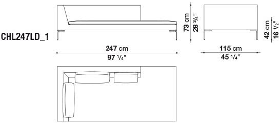 B&B Italia Модульный тканевый диван с шезлонгом Charles large sun-id-1390711 - Вид №3