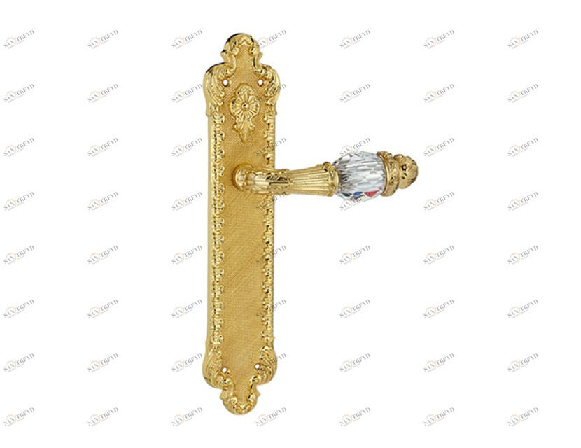 0A2841.000.71 Дверные ручки на пластинах с кристаллами сваровски Античное серебро Mestre 