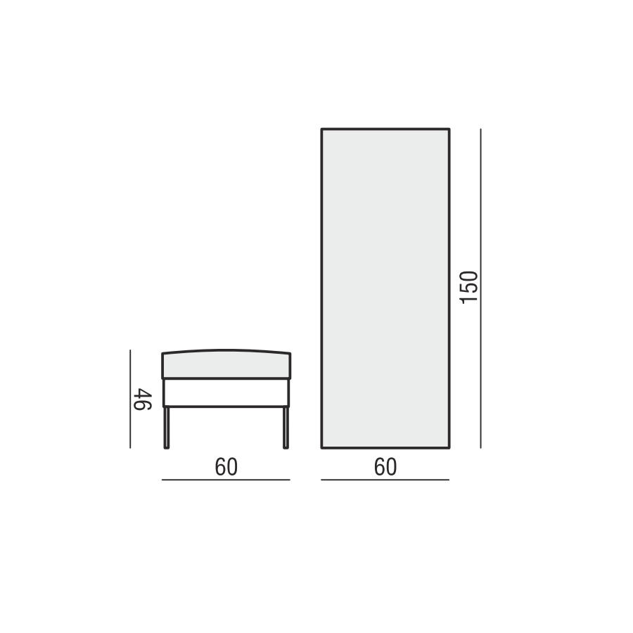 Пуфик Justus, светло-серый, 60x150 см Sits S1290 - Вид №4