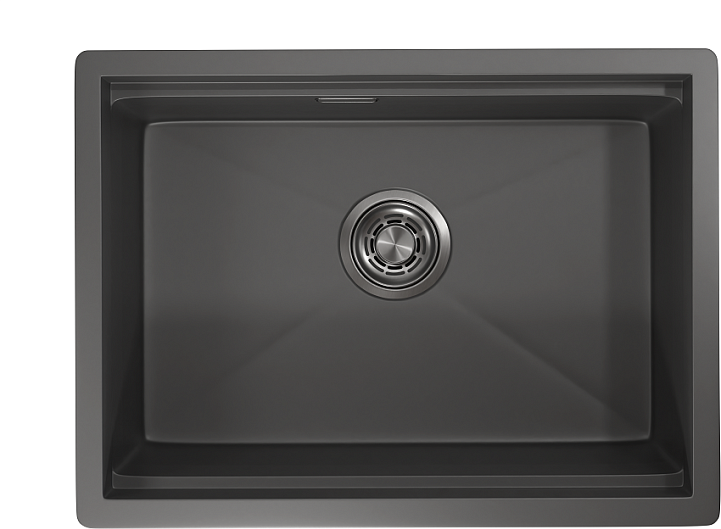 KS-6045U, ГРАФИТ МАТОВЫЙ, стальная кухонная мойка KITCHEN SPACE