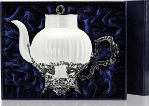 10635369 Аргента (Россия) Чайник "Симфония"+ футляр Серебро 925