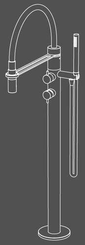 Radomonte Напольный смеситель для ванны из нержавеющей стали с ручным душем Toox Pv2 - Вид №1
