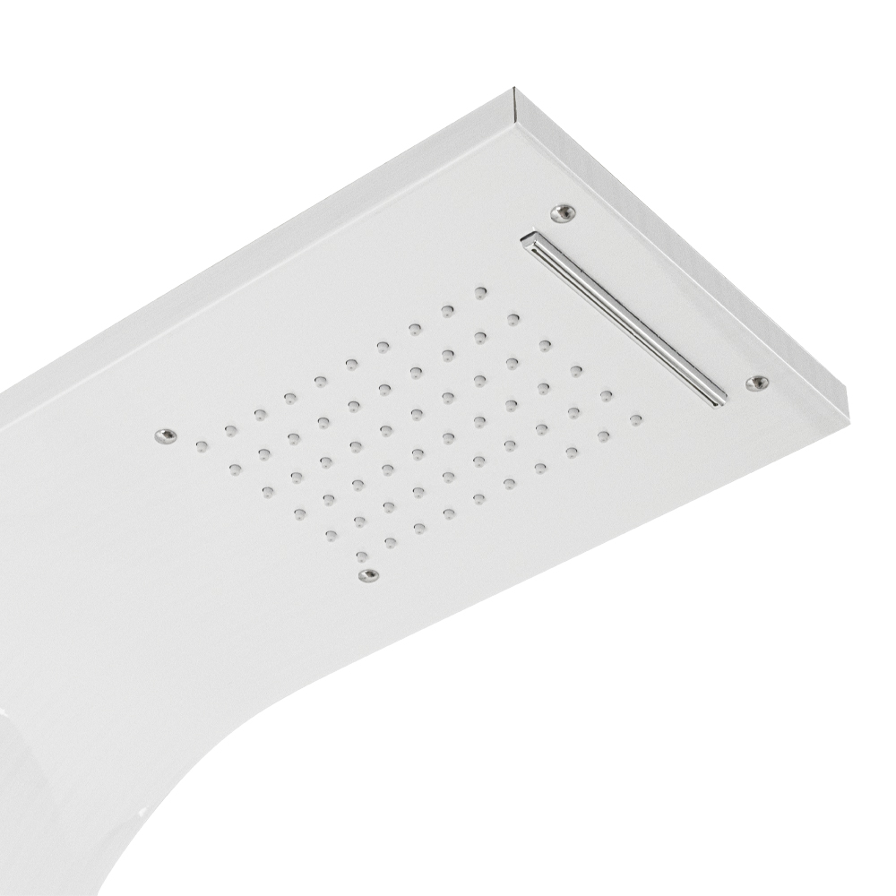 GFmark - Душевая панель - "тропический душ" с двумя лейками, БЕЛЫЙ - ПЛЁНКА, корпус из нержавеющей стали марки 304, код: 5515  - Вид №2