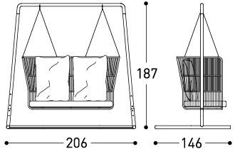 Varaschin 2-местное кресло-качалка из ткани Tibidabo 1421 - Вид №7