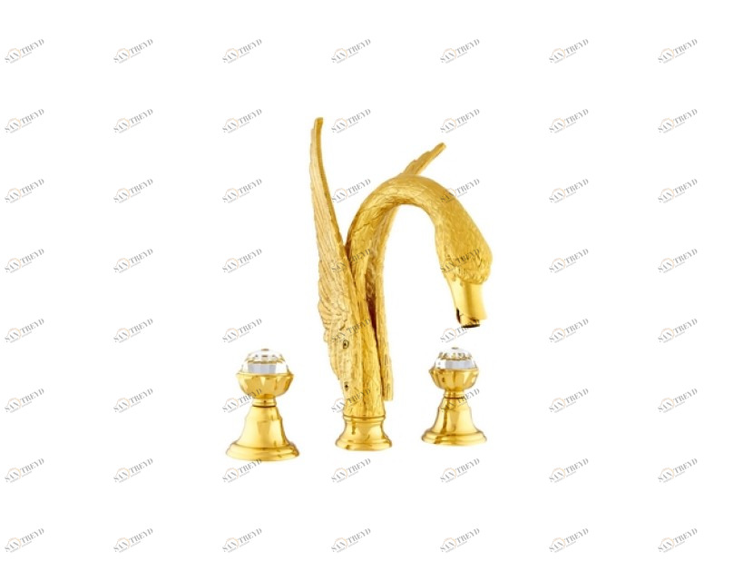 039251.A00.71 Раковина с тремя отверстиями и кристаллами swarovski swan series Античное серебро Mestre