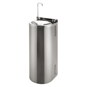 83435 Нержавеющий питьевой фонтан с нажимной арматурой, монтаж к стене, арматура для налива стакана SANELA